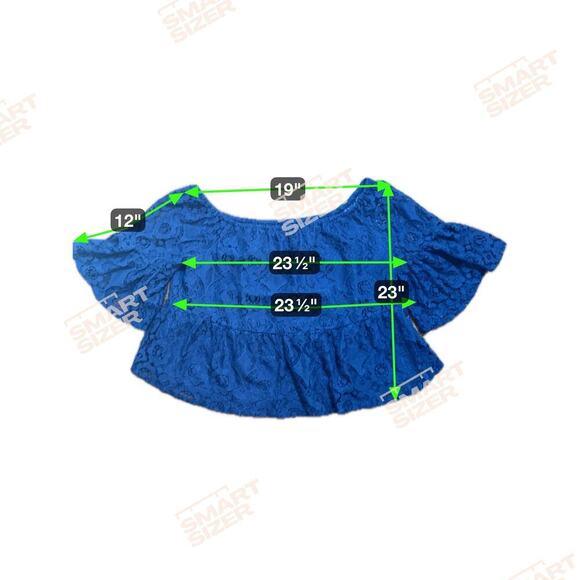 NEW a.n.a A New Approach American Navy Blue Lace Off Shoulder Flowy Blouse Sz XL - Picture 9 of 11